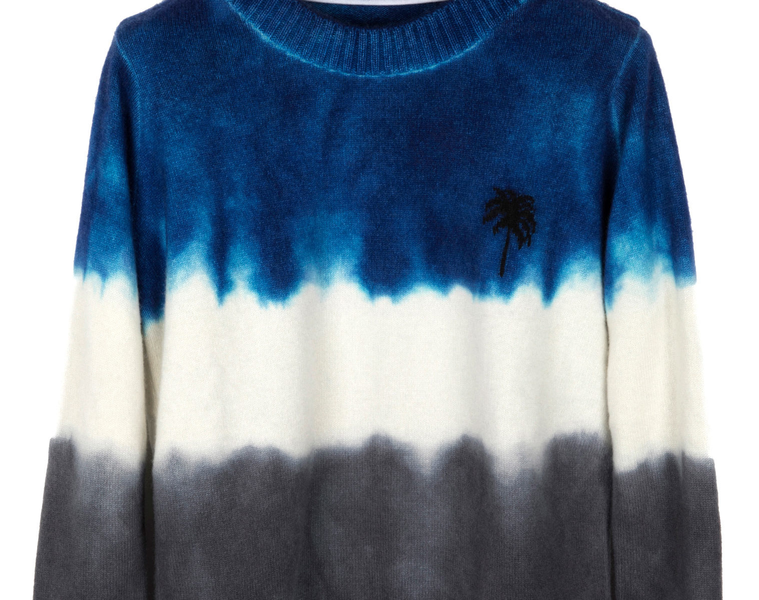 THE ELDER STATESMAN Intarsia Dyed Palm Tree Sweater 1