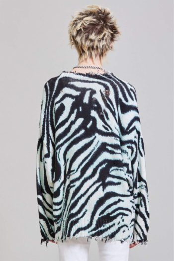 R13 Blue Zebra Oversized Sweater 4